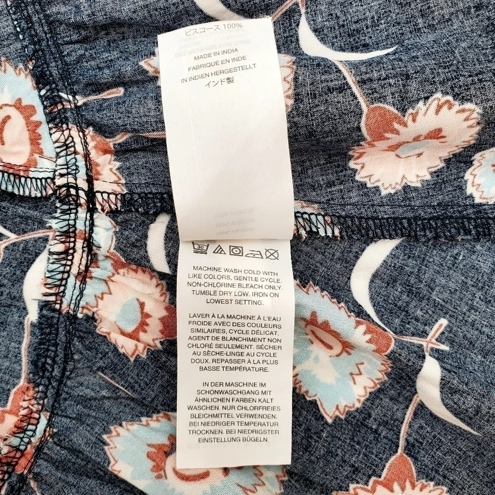 J. Crew Navy Floral Faux Wrap Mini Dress